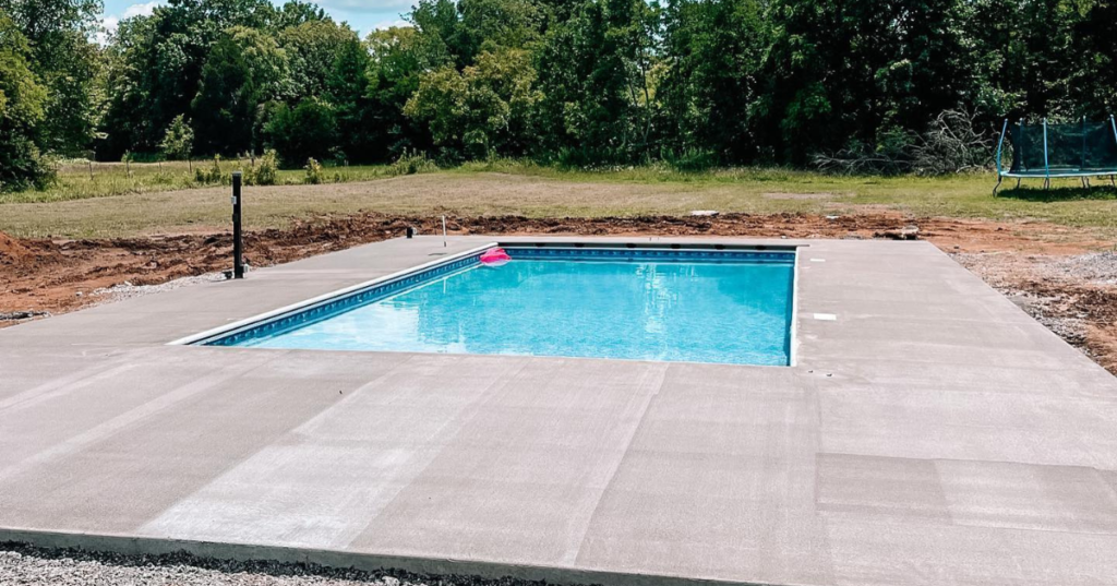 Pool Deck With Stamped Concrete